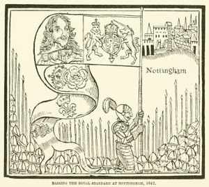 Levée du drapeau royal à Nottingham, 1642 - English School